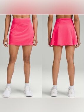 Lululemon Pace Rival Mid-Rise Skirt Extra Long Lip Gloss size 12 preppy athletic